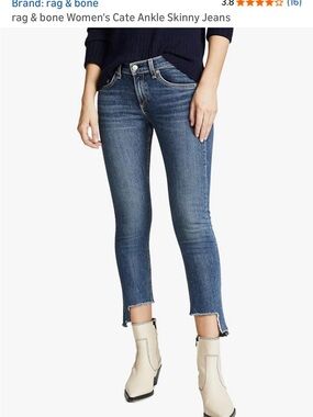 rag & bone Blue Mid Wash Ankle Skinny Jeans